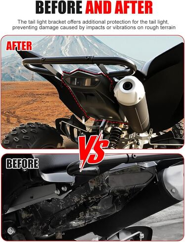 Rear Tail Light Cover for Yamaha Raptor 700 700R 06-25, Black Rear Lamp Bracket Plastic Taillight Cover Plate for Yamaha Raptor 700 / 700R 2006-2025 Accessories, Replace OEM #1PE-H4716-10-00 in Kuwait