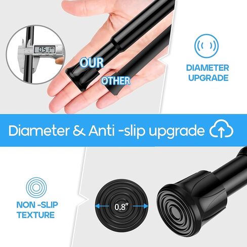 2pcs قضبان التوتر الأسود القابل للتعديل من 16.8 إلى 28 بوصة ، لا يوجد قضيب ستارة ربيع الحفر لمشاريع خزانة ثلاجة مزرعة خزانة. in Kuwait