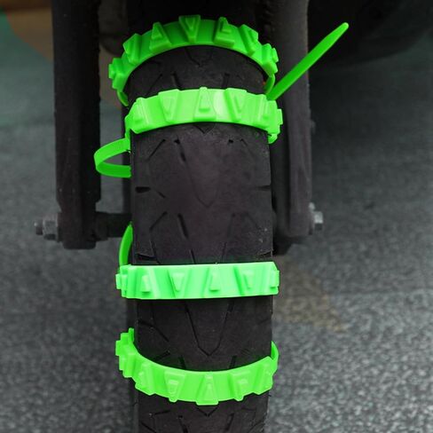 Snow Chains for E-bike Motorbike 10Pcs Non-slip Tire Chains Snow Tire Chains Universal Wheel Chains for Snow Nylon Ice Breaking Multi-layer Teeth Winter Snow Tire Chains for Car Tires, Red in Kuwait