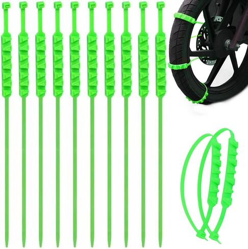 Snow Chains for E-bike Motorbike 10Pcs Non-slip Tire Chains Snow Tire Chains Universal Wheel Chains for Snow Nylon Ice Breaking Multi-layer Teeth Winter Snow Tire Chains for Car Tires, Red in Kuwait