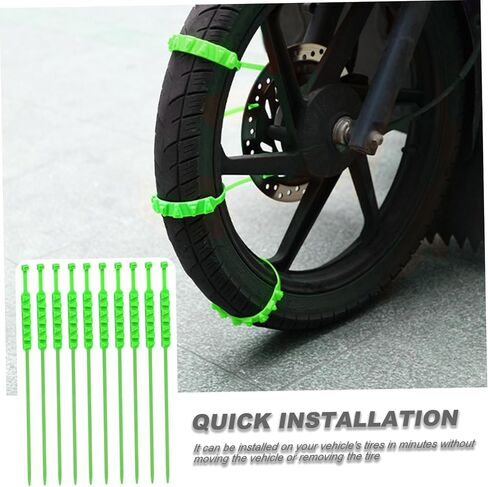 Snow Chains for E-bike Motorbike 10Pcs Non-slip Tire Chains Snow Tire Chains Universal Wheel Chains for Snow Nylon Ice Breaking Multi-layer Teeth Winter Snow Tire Chains for Car Tires, Red in Kuwait