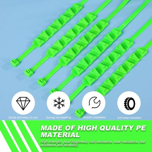 Snow Chains for E-bike Motorbike 10Pcs Non-slip Tire Chains Snow Tire Chains Universal Wheel Chains for Snow Nylon Ice Breaking Multi-layer Teeth Winter Snow Tire Chains for Car Tires, Red in Kuwait