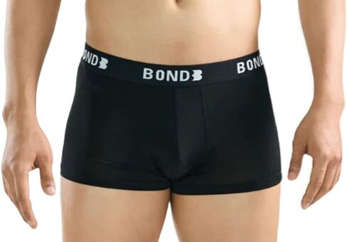 Bond Wash Men's Icy-ZThrough Underwear Trunks, Short Leg Design, Black with Black Border, Free Size, Nylon Spandex Blend, Breathable Mesh One size 28-38 in Saudi Arabia