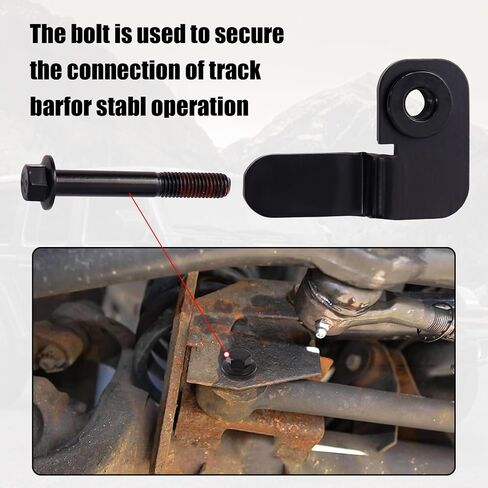Front Track Bar Bolt and Flag Nut Retainer Compatible with Jeep 1997-2006 Wrangler TJ 1984-2001 Cherokee XJ 1993-1998 Grand Cherokee ZJ Replaces# 6504449 Set of 1 Black in Saudi Arabia