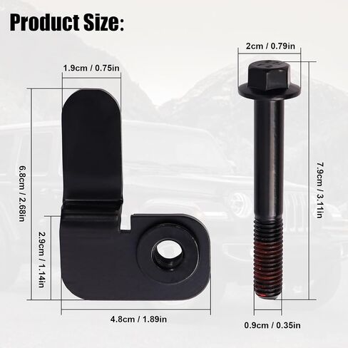 Front Track Bar Bolt and Flag Nut Retainer Compatible with Jeep 1997-2006 Wrangler TJ 1984-2001 Cherokee XJ 1993-1998 Grand Cherokee ZJ Replaces# 6504449 Set of 1 Black in Saudi Arabia