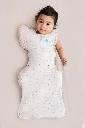 Love to Dream Swaddle UP Transition Bag, Gentle Arms-Up Transition Swaddle, 0.2 TOG Lightweight Cotton, Zip-Off Wings, Ideal for Warm Temperatures 75-81°F, Baby Essentials, You are My Grey, 19-24 lbs in Saudi Arabia