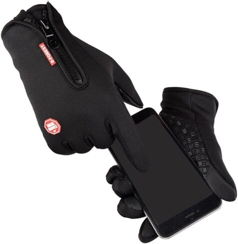 misppro 1 Pair Waterproof Gloves Thermal Fleece Motorcycle Glove Touch Screen Mitten in Saudi Arabia