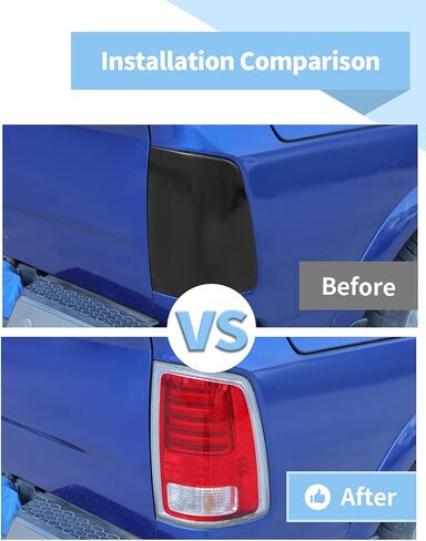 Voodonala Tail Light Cover for Dodge RAM 2009-2017, Smoke Black Rear Light Trim Guards Tint in Saudi Arabia