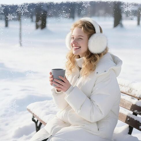 3 PCS Women's Winter Ear Muffs Foldable Faux Fur Earmuffs Fluffy Ear Warmers in Kuwait