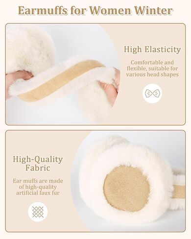 Senker Fashion Ear Muffs for Winter Women W/Screen Touch Gloves مجموعة ، أغطية أذن غامضة قابلة للطي فو Fure Warer Drearer Covers في الهواء الطلق in Saudi Arabia