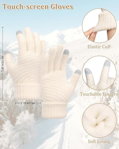 Senker Fashion Ear Muffs for Winter Women W/Screen Touch Gloves مجموعة ، أغطية أذن غامضة قابلة للطي فو Fure Warer Drearer Covers في الهواء الطلق in Saudi Arabia