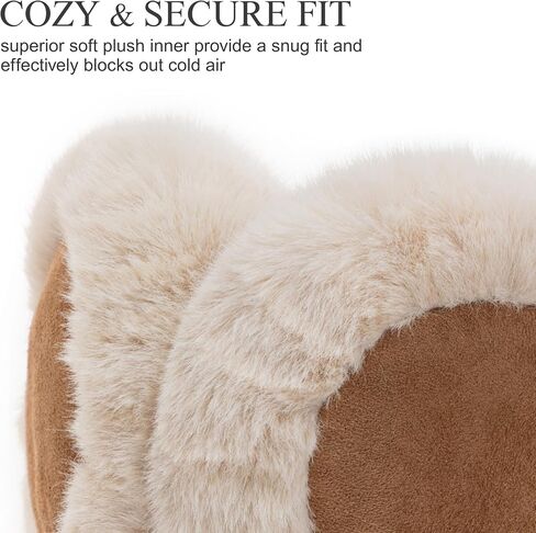 Ear Muffs for Winter Women, Water Resistant Suedette and Faux Fur Warm Earmuffs Foldable Outdoor Ear Warmers For Women Girls in Kuwait