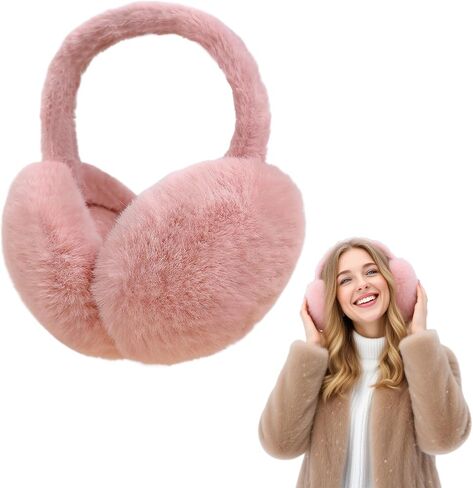 Ear Muffs for Winter Women,Adjustable Ear Warmers, Ear Muffs Black Fluffy Earmuffs, Winter Accessories for Women in Saudi Arabia
