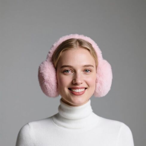 Ear Muffs for Winter Women,Adjustable Ear Warmers, Ear Muffs Black Fluffy Earmuffs, Winter Accessories for Women in Saudi Arabia