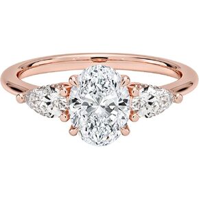 DAJEWELS 1-5 CT Oval Moissanite Engagement Rings for Women Pear Side Stones 925 Sterling Silver or 10K 14K 18K Solid Gold Handmade Wedding Promise Christmas Ring in Saudi Arabia