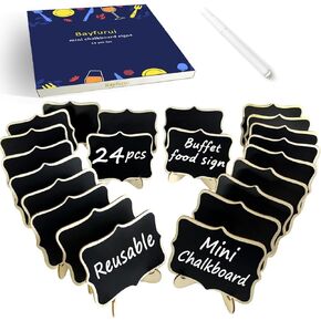 24pcs Mini Chalkboard Signs with Stand,Food Labels for Party Buffet, Food Tag/Name Card for Wedding Table, Name Tag Drink Labels Taco/Candy Bar/Bake Sale Food Sign, Catering Supplies Buffet Display in Saudi Arabia
