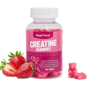 Creatine Monohydrate Gummies for Men|Women 5000mg Pre-Workout Supplement for Muscle Strength & Recovery, Energy Boost, Enhance Athletic Performance Vegan Strawberry-Flavor 90 Count in Saudi Arabia