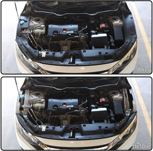 Freemotor802 متوافق مع 2016-2020 Honda Civic Engine Bay Side Coves | الجيل العاشر من الأسود غير مصفّن in Saudi Arabia