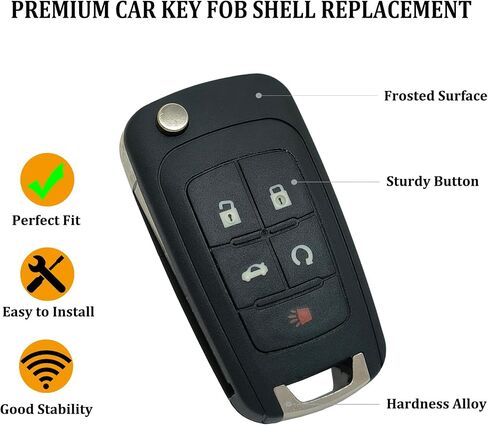 استبدال قشرة القضية Key FOB FOB لـ CHEVY CRUZE MALIBU EXANOX SONIC IMPALA GMC TRAIN BUICK Regal LACROSSE 2010 2011 2012 2013 2015 2015 2017 Keyless Entry Key FOB (5 buttons a) in Kuwait