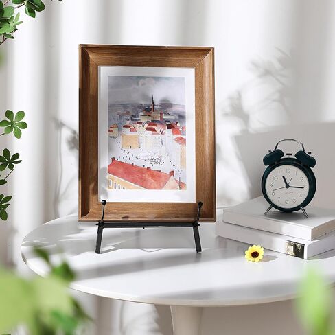 Leinuosen 1 Pcs Metal Easel Stand 16.5" H x 8.7" W x 4.3" D Table Top Easel Stand for Display Tripod Art Picture Mirror Modern Plate Holder for Display Book Photo Wedding Sign (Gold) in Saudi Arabia