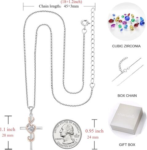 STARCHENIE Note Cross Necklace Earrings Bracelet 925 Sterling Silver Crucifix Music Jewelry Set Gift for Women White & Rose Gold in Saudi Arabia