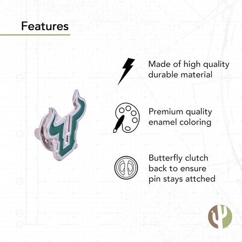 Desert Cactus University of South Florida Lapel Pins USF Bulls Logo Enamel Made of Metal (Pin 2) in Saudi Arabia