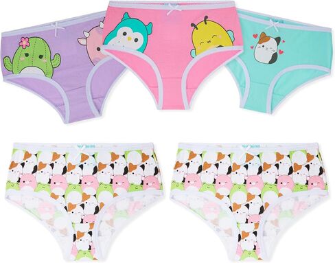 Squishmallows Girls Underwear, 5 Pack Briefs, Soft Cotton Panties Multipack Comfortable Kids Underwear for Girls in Saudi Arabia