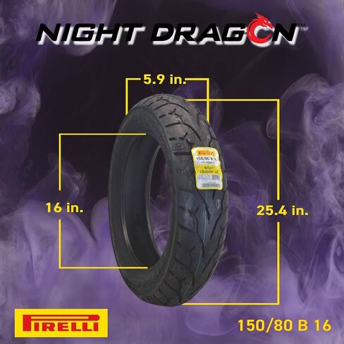Pirelli Night Dragon GT 150/80B16 M/C 77H REINFTL Cruiser Motorcycle Rear Tire - Superior Traction & Handling for High-Performance Cruisers w/Keychain in Saudi Arabia