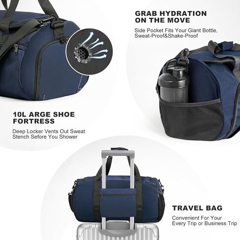Gym Bag for Men Women With Shoe Compartment & Wet PocketWater Resistant Sports Gym Bag 、shoulder bag、messenger bag Carry On Duffel Bag forWeekend Overnight Traveling (blue) in Saudi Arabia