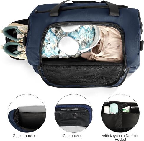 Gym Bag for Men Women With Shoe Compartment & Wet PocketWater Resistant Sports Gym Bag 、shoulder bag、messenger bag Carry On Duffel Bag forWeekend Overnight Traveling (blue) in Saudi Arabia