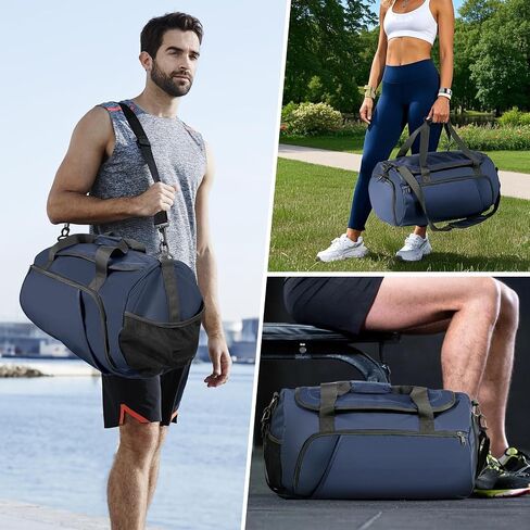Gym Bag for Men Women With Shoe Compartment & Wet PocketWater Resistant Sports Gym Bag 、shoulder bag、messenger bag Carry On Duffel Bag forWeekend Overnight Traveling (blue) in Saudi Arabia