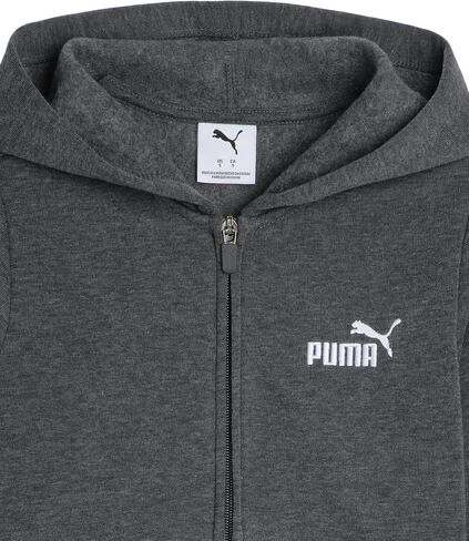PUMA Boys' Essential Basics Logo Zip Up Hoodie, Fleece Sweatshirt, Front Pockets in Saudi Arabia