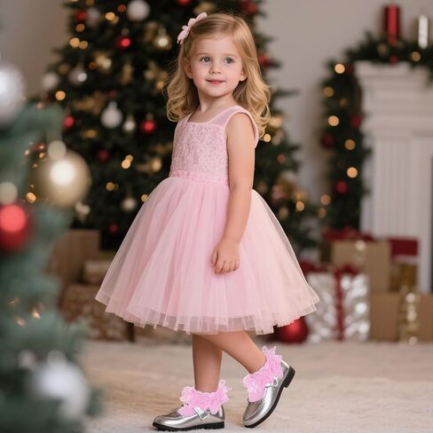 2 Pack Girls Ruffle Lace Socks Novelty Pearls Frilly Dress Fancy Ruffled Socks for Toddler Little Girls in Saudi Arabia