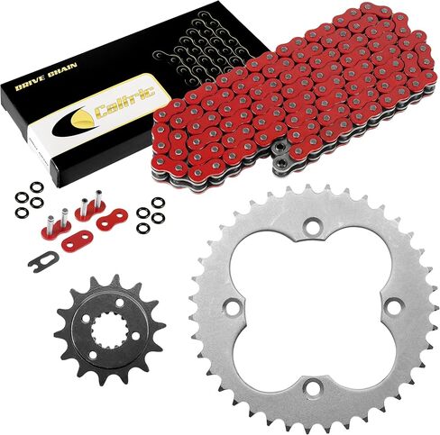Caltric Red O-Ring Drive Chain and Sprocket Kit Compatible with Honda TRX400EX TRX400X 2005-2014 in Saudi Arabia