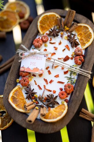 Large Wooden Fall Candle/Autumn Season/Halloween Orange Decoration/Pumpkin Pie/Fall Home Decor/Pumpkin Wood Bowl Candle (Regular Bowl likepic, Pumpkin Pie) in Saudi Arabia