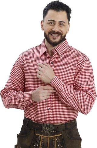 Oktoberfest Shirt Men - Lederhosen Shirt for Men - Traditional Bavarian Shirts - Classic Checkered Pattern in Kuwait