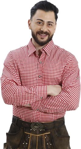 Oktoberfest Shirt Men - Lederhosen Shirt for Men - Traditional Bavarian Shirts - Classic Checkered Pattern in Kuwait