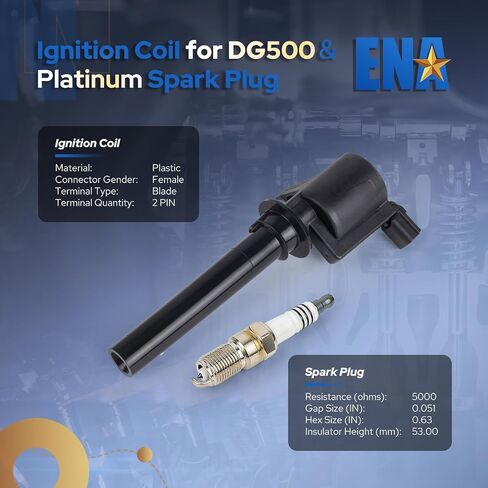 ENA Pack 6 DG500 Ignition Coil SP493 Iridium Spark Plugs for 3.0 V6 2001 2002 2003 2004 2005 2006 2007 2008 Compatible with Ford Escape Freestyles Taurus 500 Five Hundred Mazda Tribute Mercury Mariner in Saudi Arabia