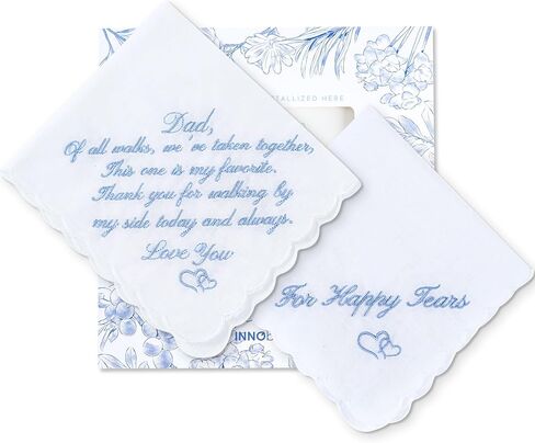 InnoBeta Father of The Bride Happy Tears Handkerchief Wedding Gifts Something Blue Gift for Father of The Bride in Saudi Arabia