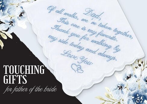 InnoBeta Father of The Bride Happy Tears Handkerchief Wedding Gifts Something Blue Gift for Father of The Bride in Saudi Arabia