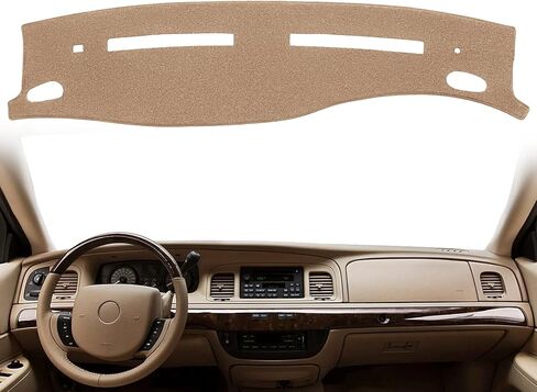 حصيرة غطاء لوحة القيادة تناسب سيارة Ford Crown Victoria 1995-2011، وسادة غطاء لوحة القيادة وواقي السجاد (أسود) F173 in Saudi Arabia