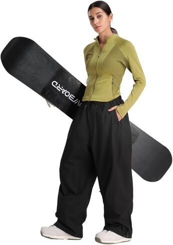 GSOU SNOW Mens Snow Pants Women Baggy Snowboard Pants Loose Fit Insulated Windproof Waterproof for Ski Hiking Winter Outdoor in Saudi Arabia