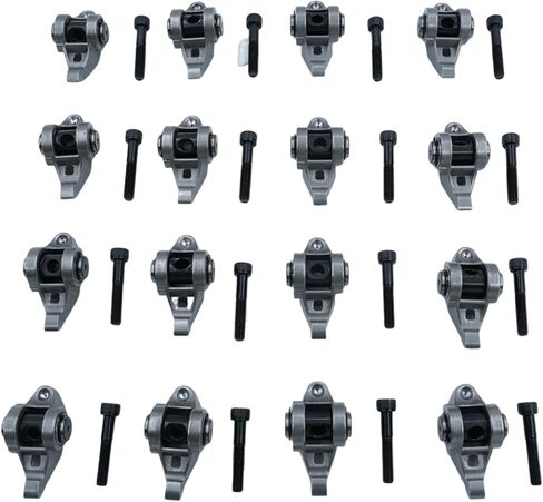 16pcs Arm Rocker Arm and Bolt Assembly مع مجموعة Trunion متوافقة مع LS1 LS2 LS6 LR4 LM7 L59 LM4 L33 4.8L 5.3L 5.7L 6.0L -OE# 12569167 ، 10214664 in Kuwait