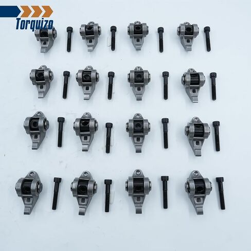16pcs Arm Rocker Arm and Bolt Assembly مع مجموعة Trunion متوافقة مع LS1 LS2 LS6 LR4 LM7 L59 LM4 L33 4.8L 5.3L 5.7L 6.0L -OE# 12569167 ، 10214664 in Kuwait
