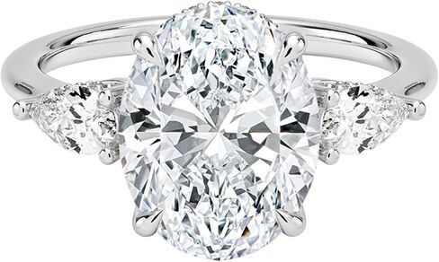 دجويلز 1-5 مقطعية مقطورة البيضاوي مويسانيت خواتم الخطبة للنساء الحجارة الجانبية للبثور 925 الفضة الاسترليني أو 10K 14K 18K in Kuwait
