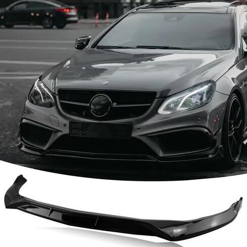 Front Bumper Lip Splitter Spoiler Fit for Mercedes E-Class E300/ E350/ E400/ E450/ E43/ E53/ W213 2017-2020 (Sport Sedan Models Only), Gloss Black 3pcs Air Chin Body Kit Exterior Accessories in Saudi Arabia