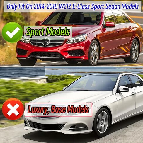 Front Bumper Lip Splitter Spoiler Fit for Mercedes E-Class E300/ E350/ E400/ E450/ E43/ E53/ W213 2017-2020 (Sport Sedan Models Only), Gloss Black 3pcs Air Chin Body Kit Exterior Accessories in Saudi Arabia