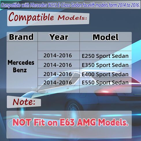 Front Bumper Lip Splitter Spoiler Fit for Mercedes E-Class E300/ E350/ E400/ E450/ E43/ E53/ W213 2017-2020 (Sport Sedan Models Only), Gloss Black 3pcs Air Chin Body Kit Exterior Accessories in Saudi Arabia