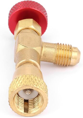 1/4 "إلى 5/16" صمام شحن المبردات النحاسية - صمام التحكم R410A مع محول أمان لخراطيم شحن التبريد ، ومشعب AC ، وصيانة مكيف الهواء in Saudi Arabia
