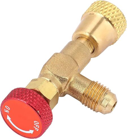 1/4 "إلى 5/16" صمام شحن المبردات النحاسية - صمام التحكم R410A مع محول أمان لخراطيم شحن التبريد ، ومشعب AC ، وصيانة مكيف الهواء in Saudi Arabia